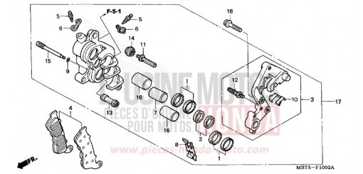 FRONT BRAKE CALIPER (R.) (XL1000VA) XL1000VA4 de 2004